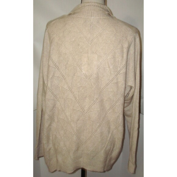 NWT New Women 3X 2X Ryllace Plus 100% Cashmere Cardigan Sweater Tan Beige Button - Picture 2 of 5